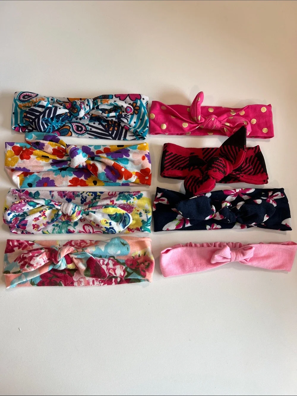 8 pc bundle of infant headbands/hair bands, floral, 6-9m
